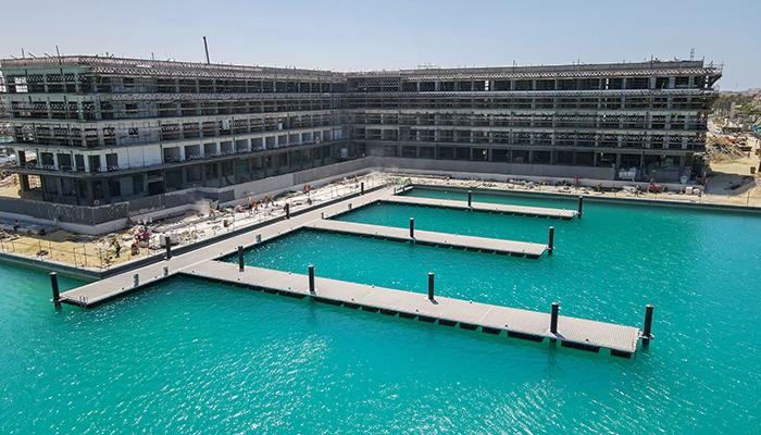 Construction of Marassi Marina Prefabricated Aluminium Pontoons